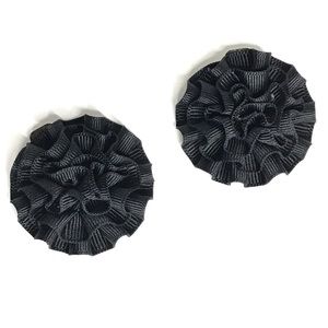 Shoe Clips Black Grosgrain Ribbon Rosette